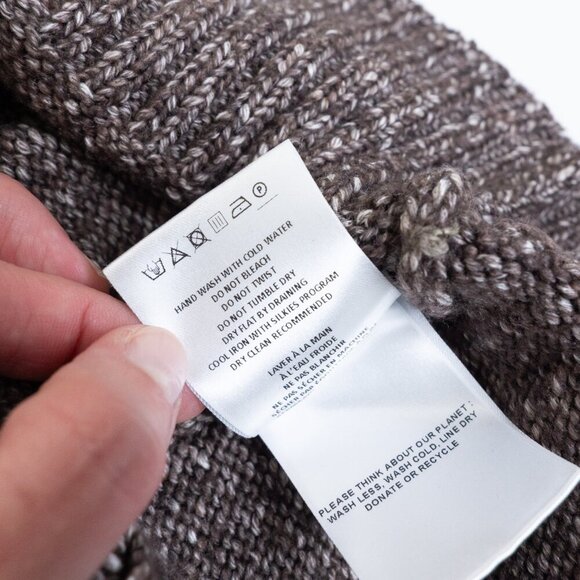 Officine Générale Marco Crewneck Sweater Brown Unisex Soft Italy - Picture 10 of 12